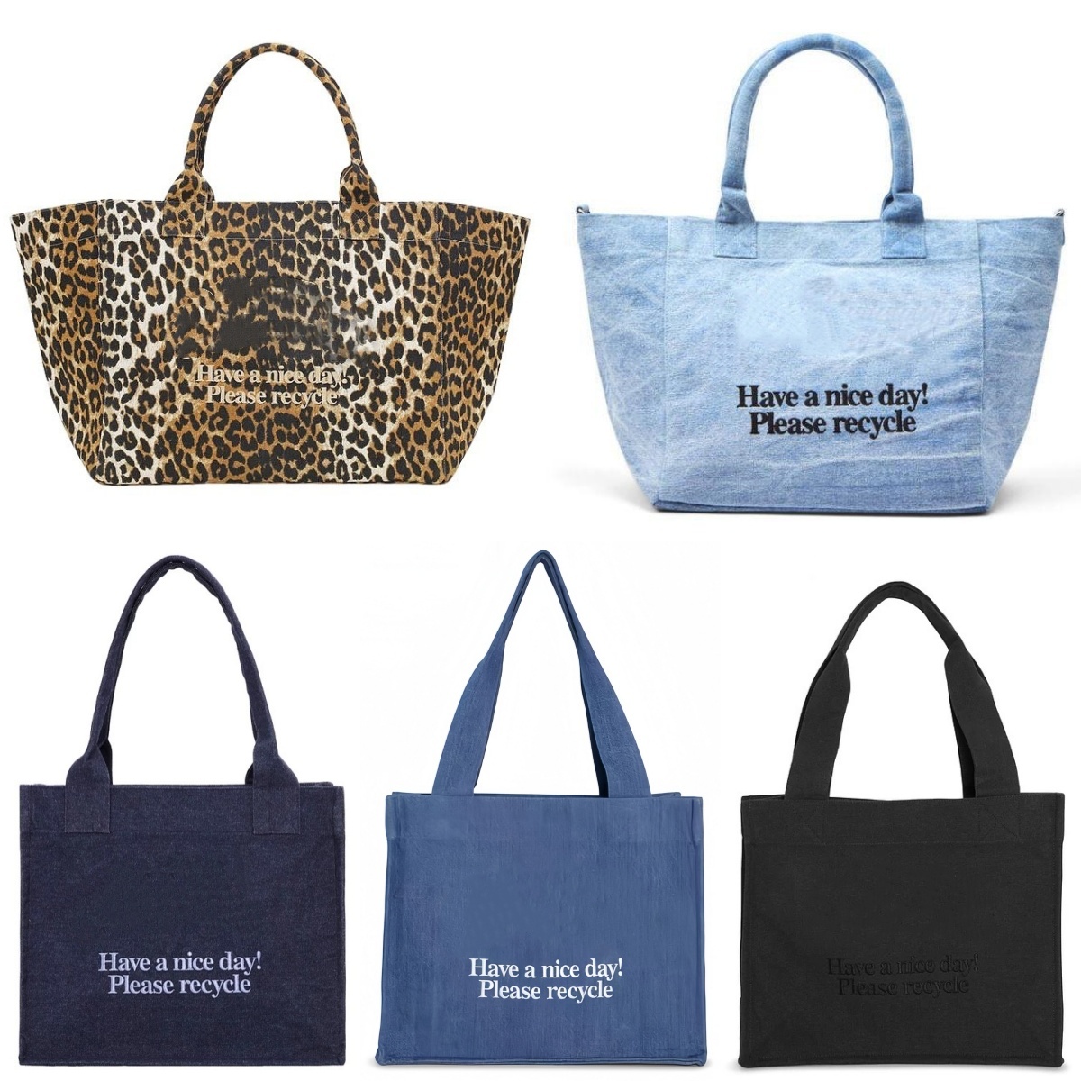 Cotton Tote Bags Denim Shoulder Oversized Shopping Bag Canvas Washed Shopper Designer Bags