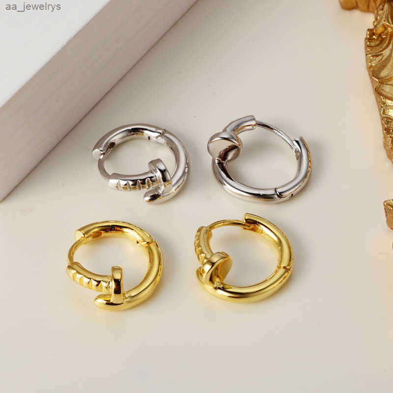 Hoop Huggie 2pcs Real 925 Sterling Silver Nail Shape Small Earrings Cute Hoops Hypoallergenic Jewelry for Women 230912