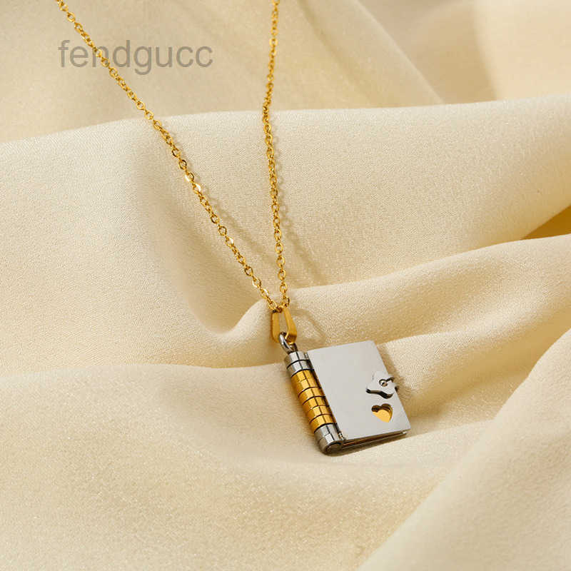 Styles Designer Book Can Open Pendant Lovers New Personality Necklace Collarbone Chain Jewelry Gift Gold Sier Stainless Steel Wholesale