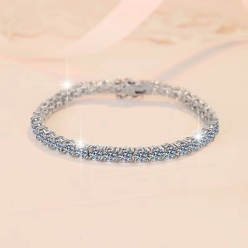 American stock fashion VVS tennis bracelet, luxurious for women and men, 925 sterling silver lab-grown moissanite jewelry