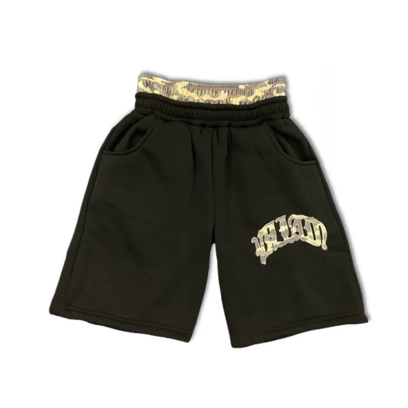 High Street Summer Fashion Leopard Print Letter Patchwork Double Waistband Shorts Y2K American HipHop Loose Straight Rock Slacks 260727BJ