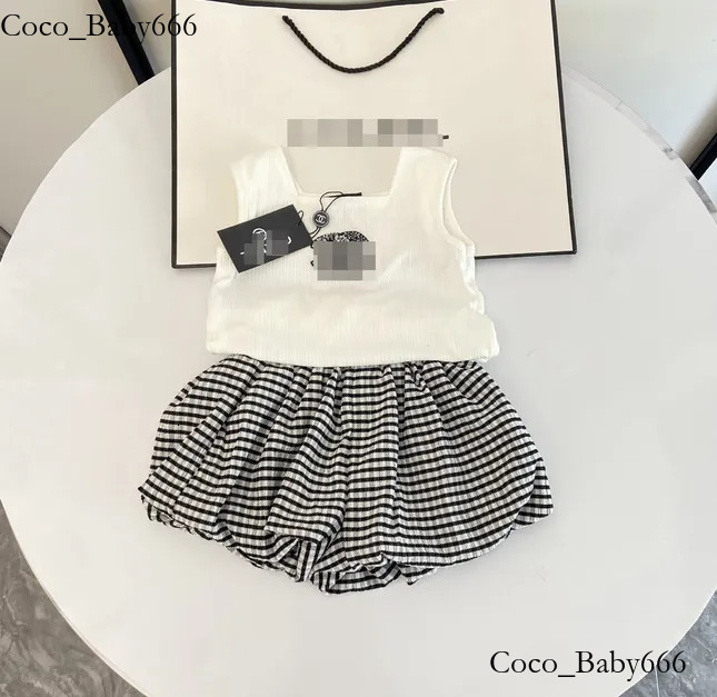 2026 Summer Girls 2 Piece Set: Sleeveless Tank Top Ruffled Bud Skirt Pants Cute Kids Casual Outfit