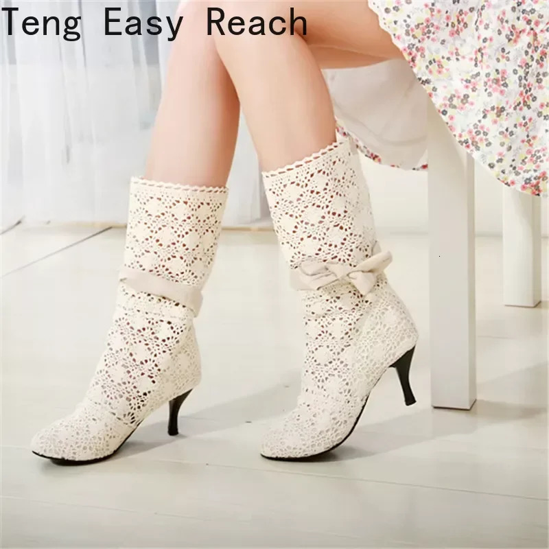 Crochet Summer Boots Shoes Lace Hollow Crochet Boots XL Hollow Fashion Womens Boots 34-43 260727