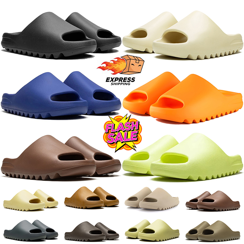 Designer Men Women Slides Slippers Sandals Matte Onyx Flax Grey Slate Marine Bone Blue Slide Sandal Mens Womens Summer Beach Outdoor Shoes Size 36-4