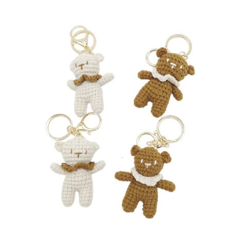 Handmade Crochet Bear Key Chain Knitted Cartoon Animal Pendant Designer With Collar Ladies Designer Backpack Handbag Cute Decor Gift 2026 2026 Bag C