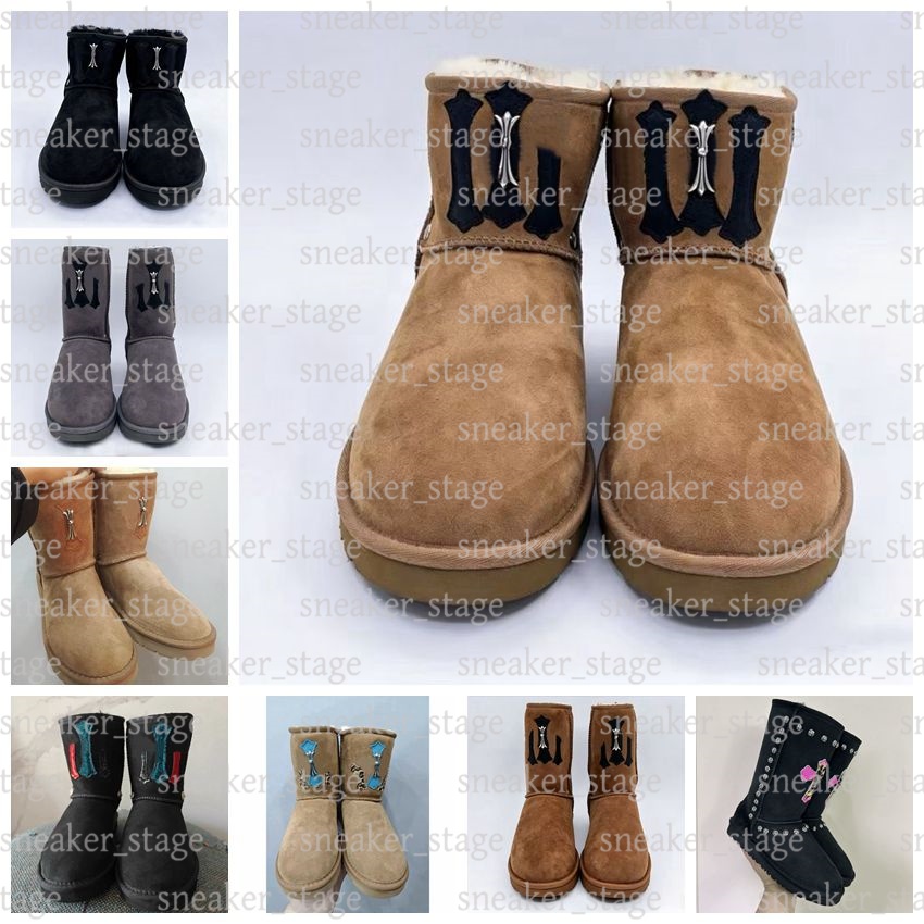 Designer Boots Australian boot Luxury Men and Women Platform Boots Fur Slipper Slide Snow Booties Women Winter Sheepskin Suede Ankle boot Size Eur 3