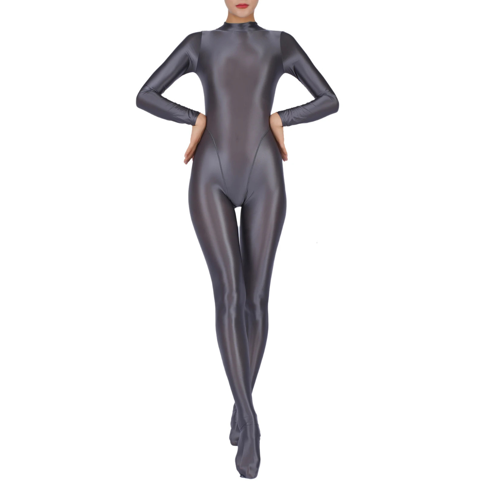 Women Full Body Jumpsuit Sports Gym Yoga Tights Bodysuit Long Sleeve Footed One Piece Solid Color Jumpsuit Body Shape Sportwear 260727BJ