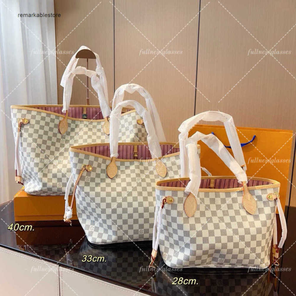 Shoulder bag Designer bag Totes bag Genuine leather ne v er f u lltote mothers bag womens high-end brown printed mother son pattern large capacity L