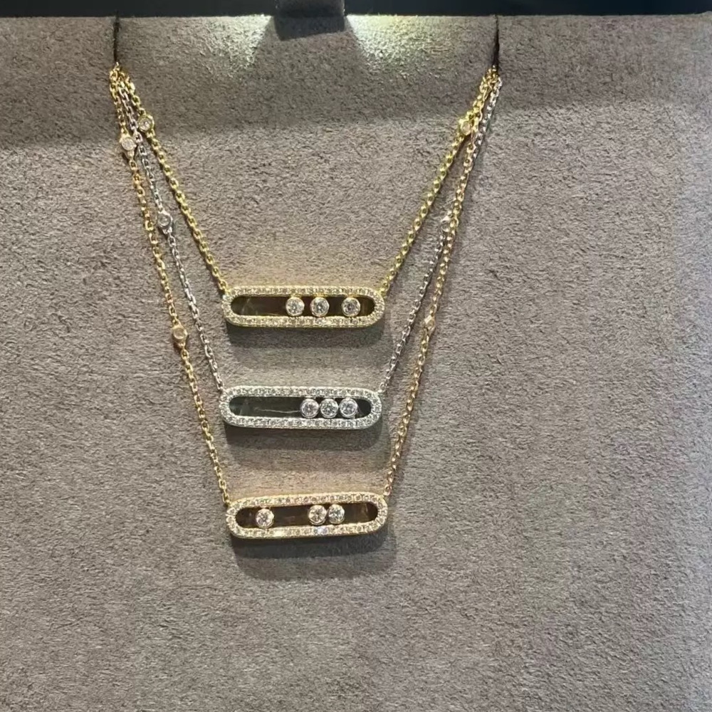 Designer Messikaas Jewelry Simple Fashion Small Single Diamond Sliding Necklace For Women Gold Plated Niche