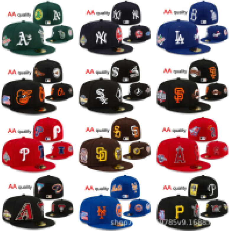 2026 New Model Foreign Trade Direct Sales NY American Baseball League Flat Brim Cap LA Embroidered Closed Cap Sun Hat