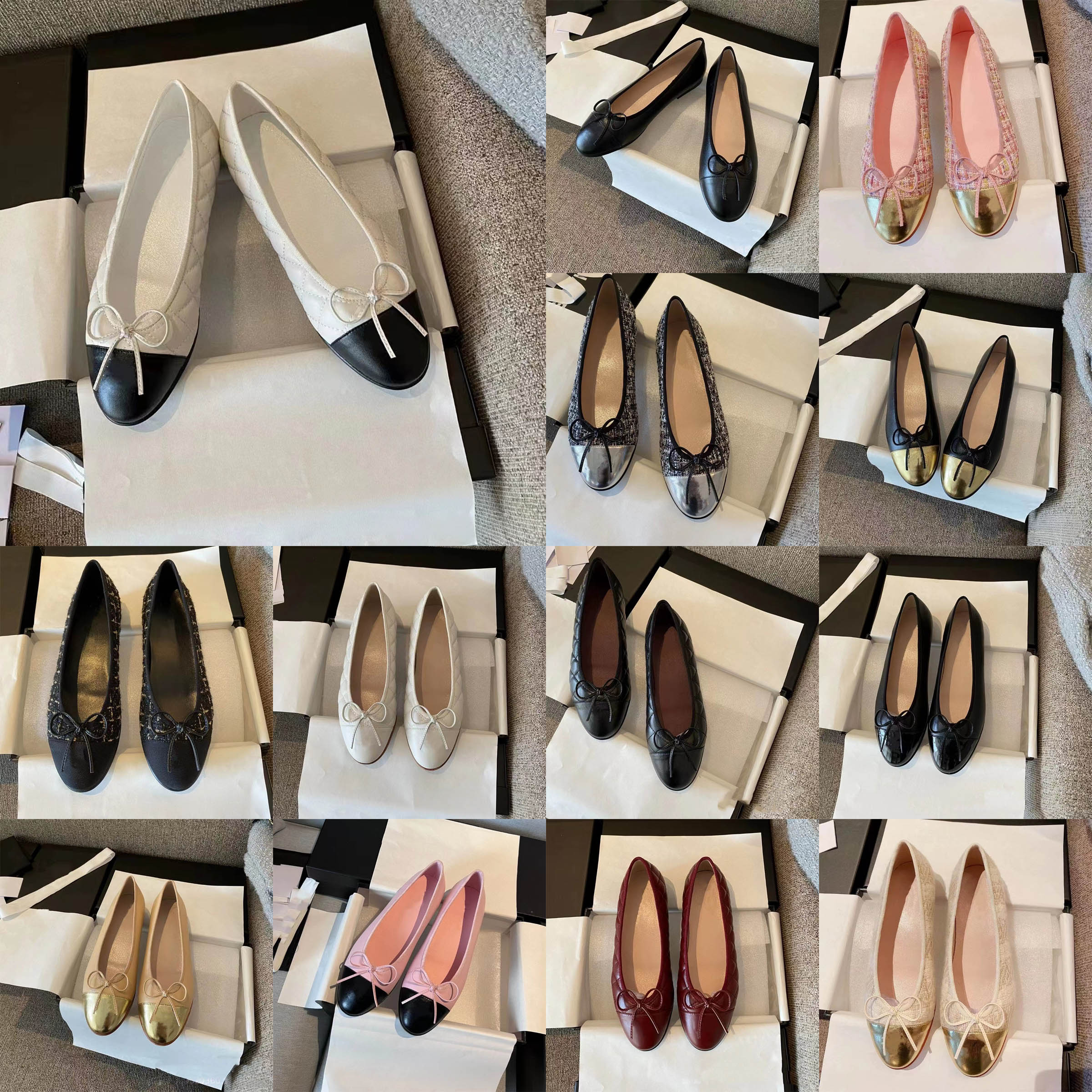 Sandales de créateur sandales de luxe en cuir lettre gaufrage ballerines chaussures Bow Dance classique bout rond chaussures à enfiler sandales p