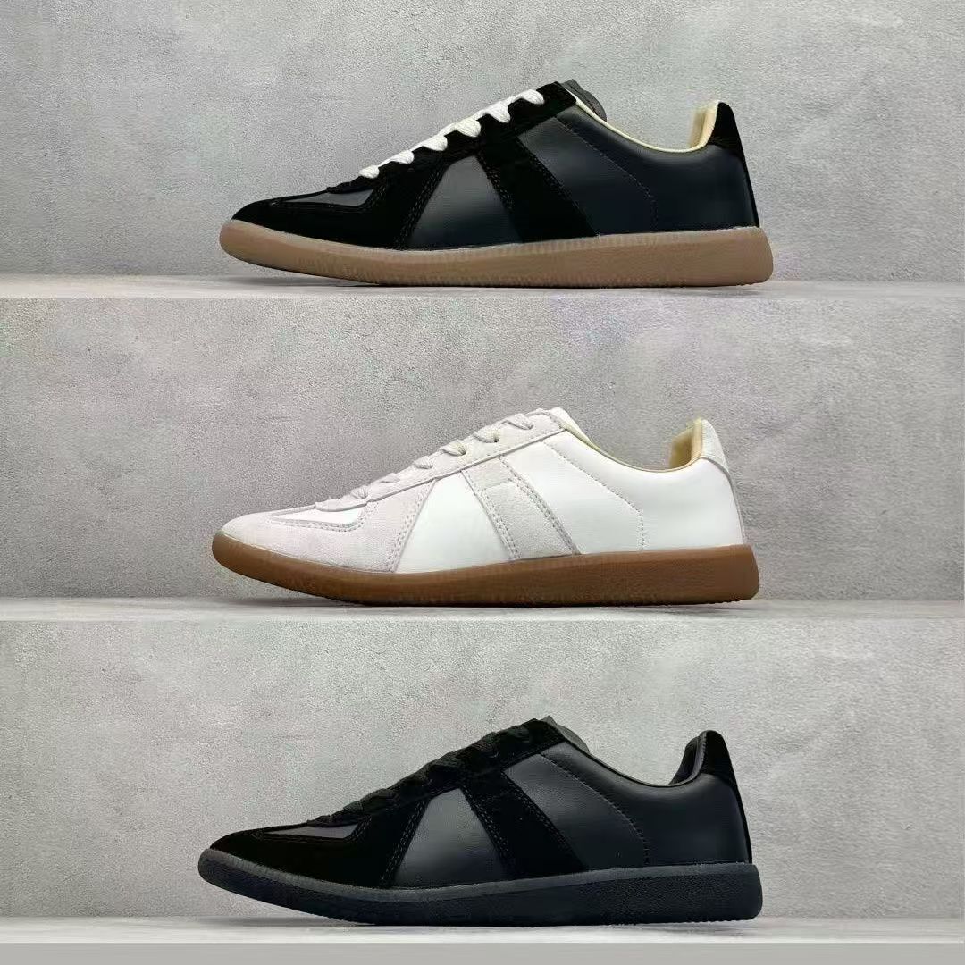 2025 Deigner Shoe Replicaing German Mm6 training shoes Army Gum Paint Trainer Gat Sneaker Black Grey White Painter Nude Patent Aaa+ Brown Nutmeg Wom