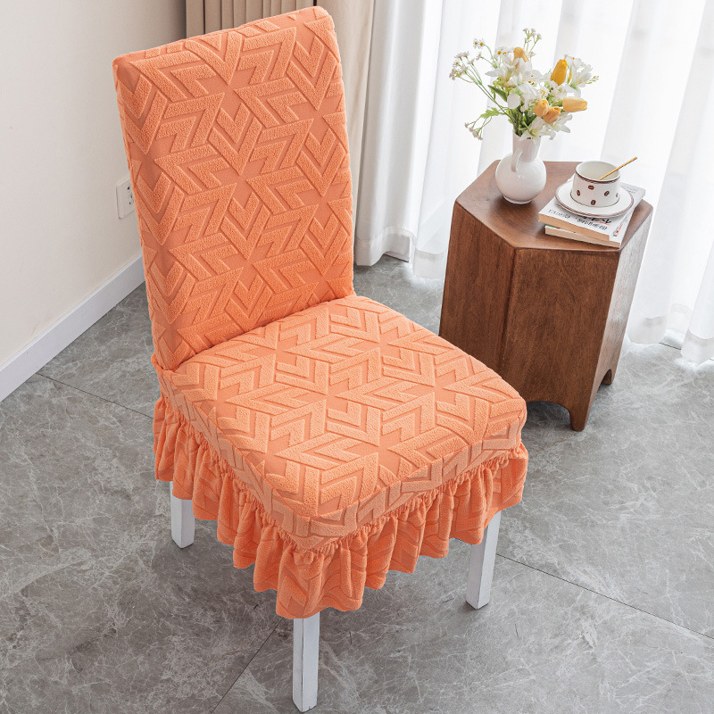 Housse de chaise élastique épaisse, adaptée à toutes les saisons, housse de chaise à jupe, housse de chaise pour la maison et le restaurant.PU8J0