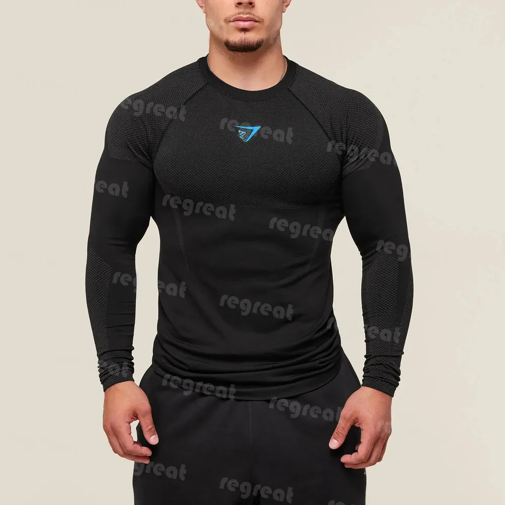 AAA GYM sharkes mens set Training Long-Sleeve Men's Hooded Base Shirt ONYX5.0 Onyx High-Elasticity Cycling Fitness GYM sharkes mens men set T-S