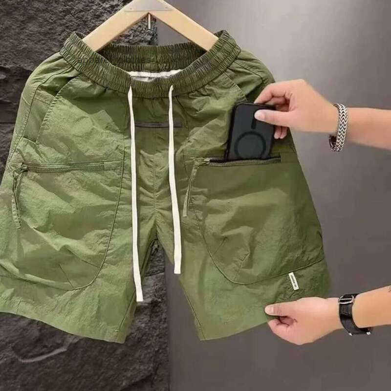 Mens Shorts Mens Cargo Shorts Summer Quick Dry Loose Straight Multi-pocket Casual Athletic 5-point Shorts For Daily Outdoor Wear