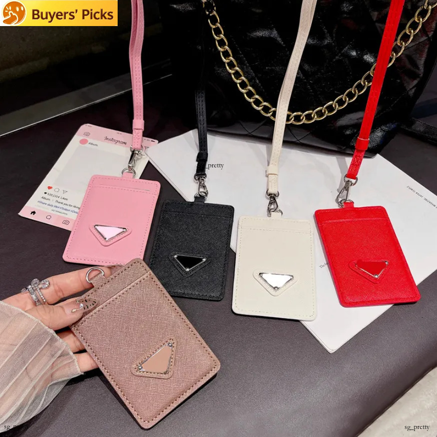 Luxe Triangle Work ID Longes Unisexe Designer Mini Portefeuilles Porte-cartes de crédit Porte-monnaie en cuir de mode Porte-clés 5 couleurs Cadea