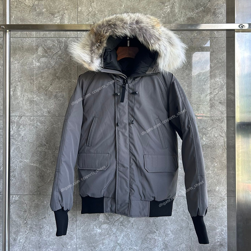 Designer down jacket winter parka coat fur hoodie fourrure manteaus Men gooise down Women down jacket wolverine leather collar pilot jacket short co