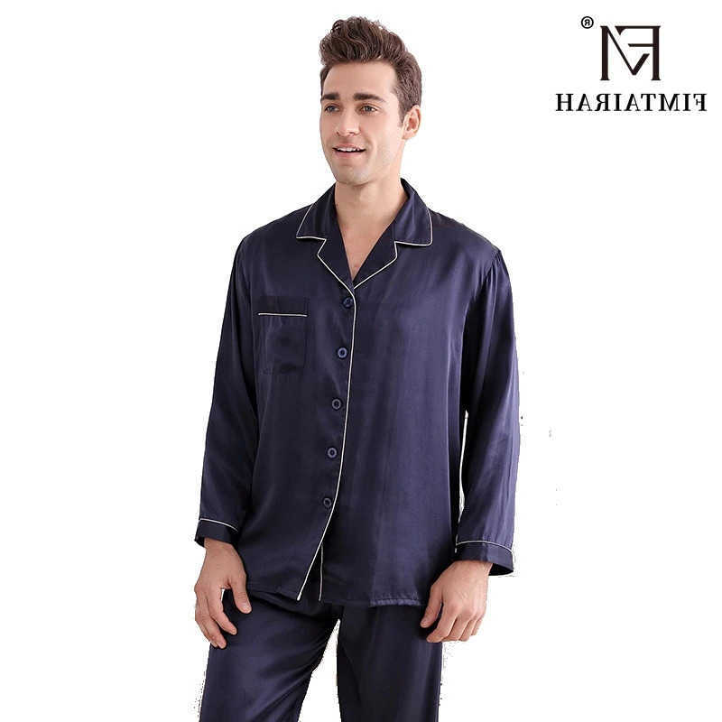 16 Fimtairah MM 100 Pigiama di seta da uomo Due set Slpwear Estate morbido lungo Slve Home Wear Pijimas di seta di gelso S2609240ENM