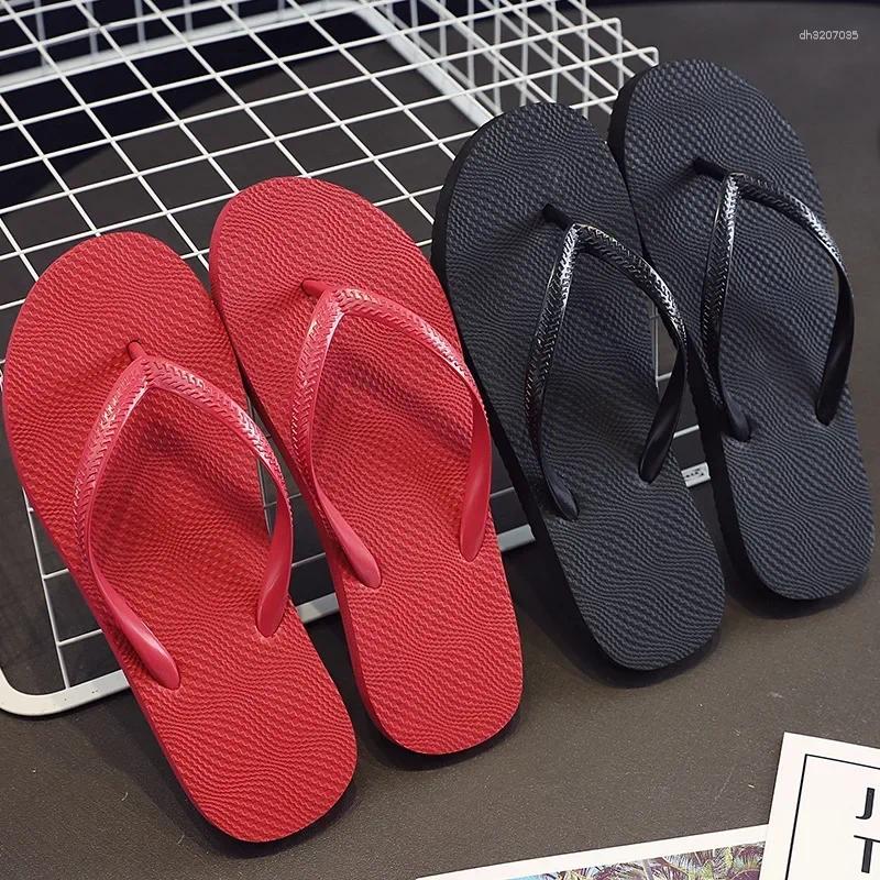 Slippers Solid Color Non slip Casual Couple Women Summer Beach Outdoor Simple Fashion Breathable Daily Flip Flops