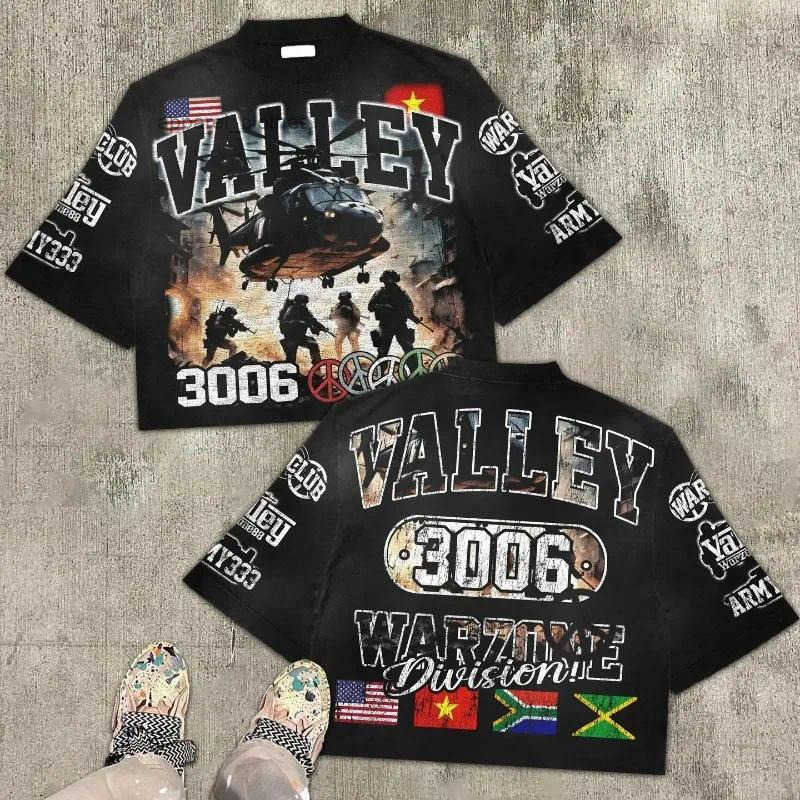 Mens T Shirts Retro Oversized Shirt Harajuku Gothic Graphic Short Sleeve Tops Streetwear Vintage Goth Men Clothing