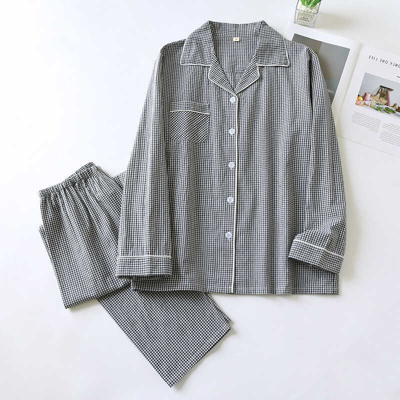 Spring Mens and Autumn Pure Cotton Home Clothes Set Japanese Cotton Slpwear Long Slve Cardigan Long Pants Loose Casual S260924GIJ7