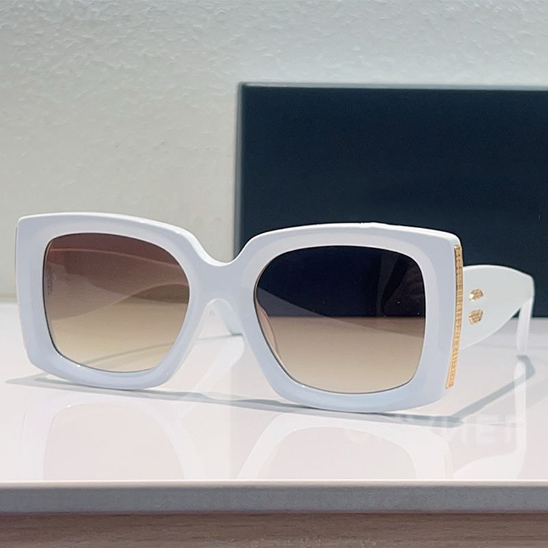 Ladies Classic Rectangular Sunglasses 5435 Designer acetate frame Personalized metal logo Mens outdoor leisure beach party glasses With box
