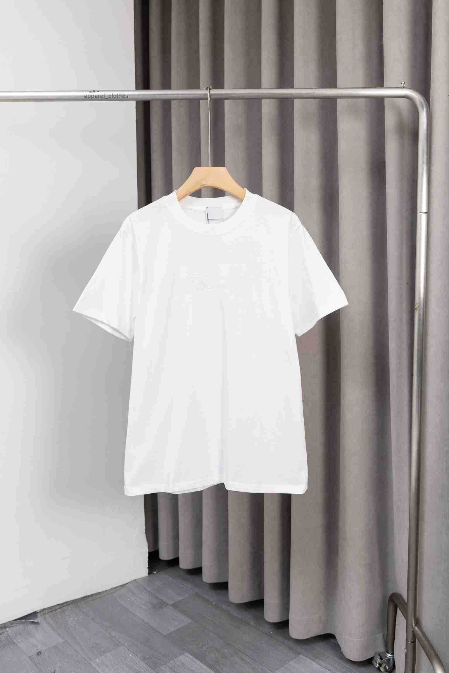 Fashion designer Cotton Heavyweight Embroidered Summer Comfortable Simple Fashionable Mens Round Neck Short Sleeve T-shirt Trendy Korean Style Mens