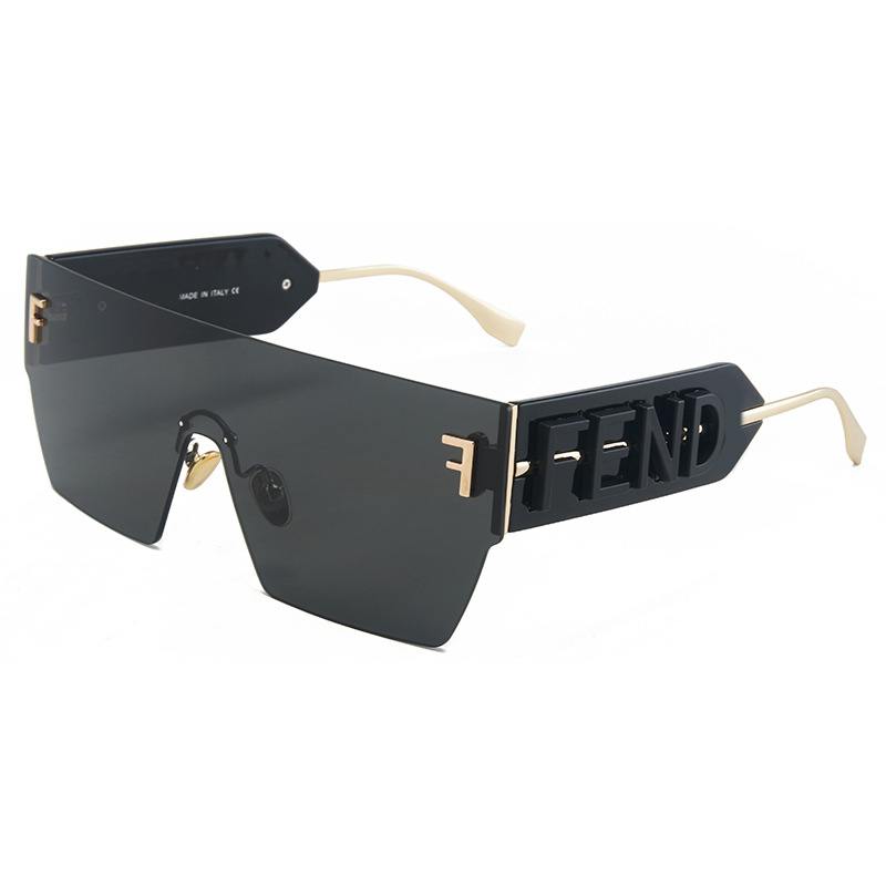 Mode zonnebril Retro frameloze zonnebril Vintage punkstijl Brillen Speciale zonnebril van topkwaliteit UV400-bescherming Met etui