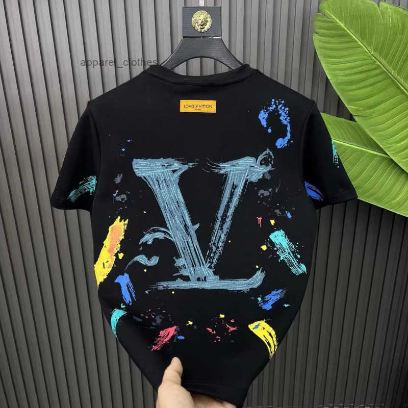 New Summer Short Sleeve T-shirt Mens Stylish Casual Slim Fit High-end Luxury Trendy Base Shirt Half Sleeve Mens Designer Clothes Tshirt Graphic Tee