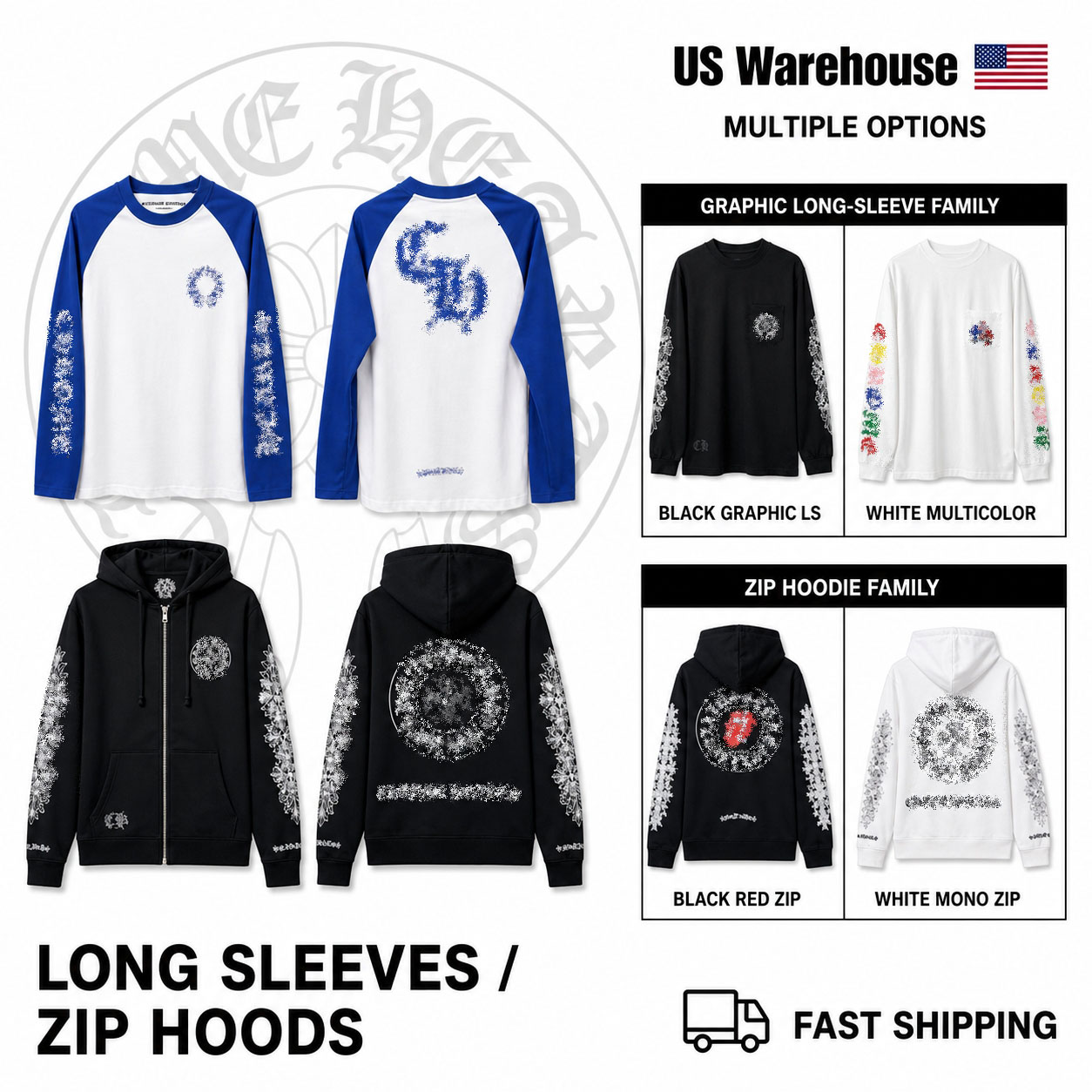 Chrome Hoodies High Quality Hoodie Designer T Shirt Men sweatshirts Embossed Zipper Cardigan Graphic Hooded Pullovers Letter Printed Chrome Long Sle