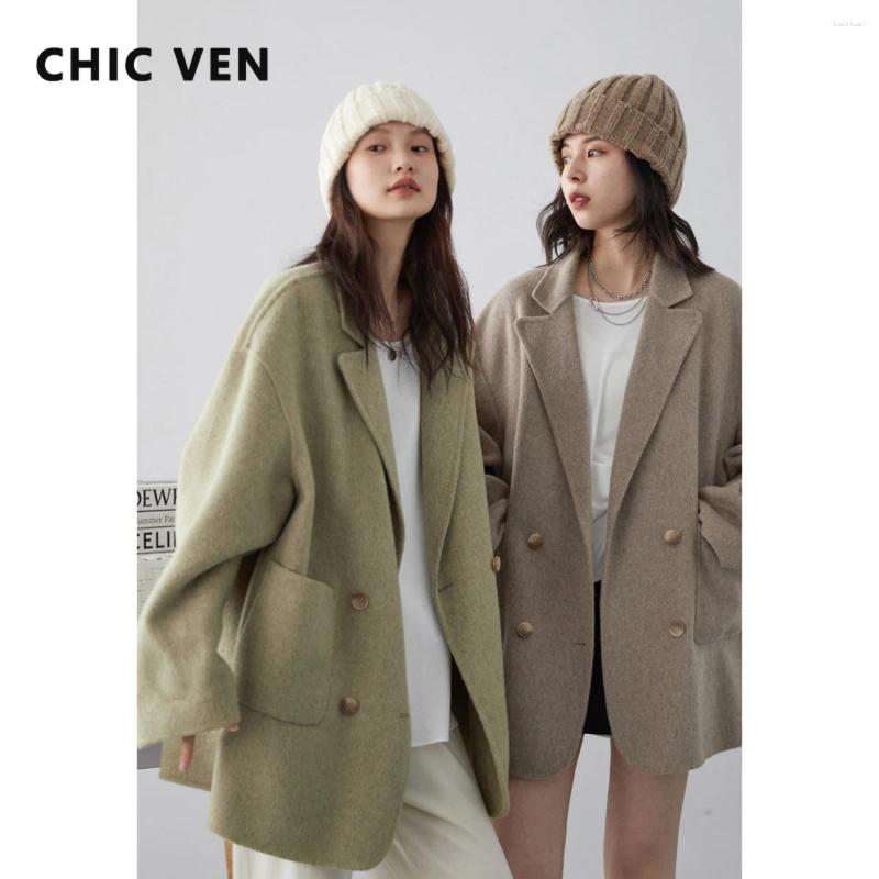 Women's Wool CHIC VEN Woolen Coats Fashion Solid Loose Warm Jackets Korean Casual Office Lady Female Clothing Spring Autumn 2026 62