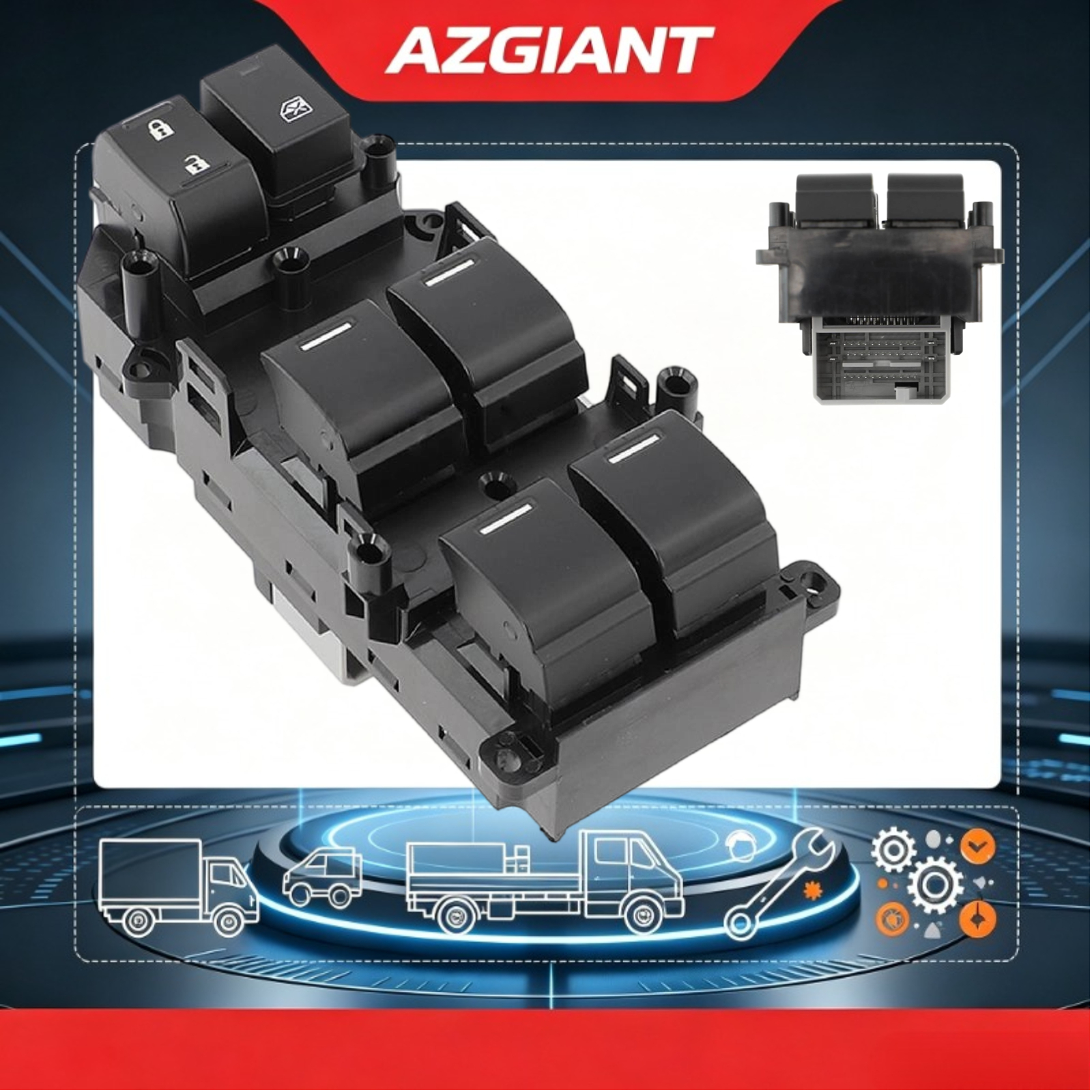 AZGIANT Lève-vitre automobile interrupteur principal avant côté conducteur composant de remplacement de commande de fenêtre électrique pour Acura