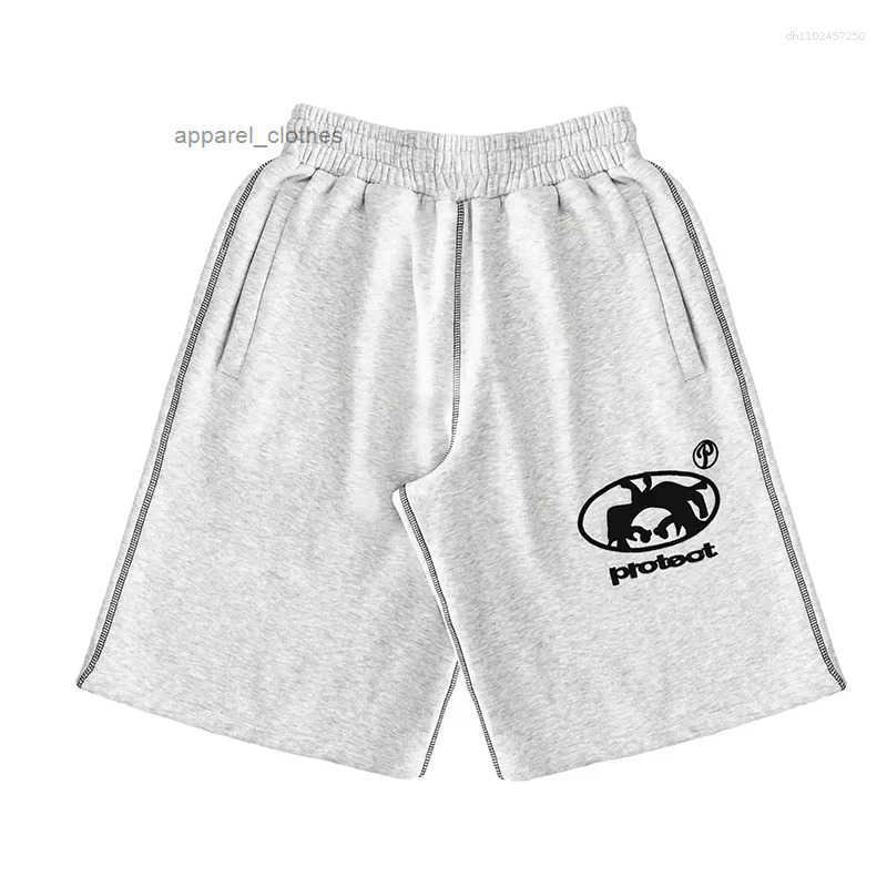 Mens Shorts 2026 Summer Grey Cotton Hiphop Streetwear European Street Style Trendy Baggy Casual Cargo Urban Wear