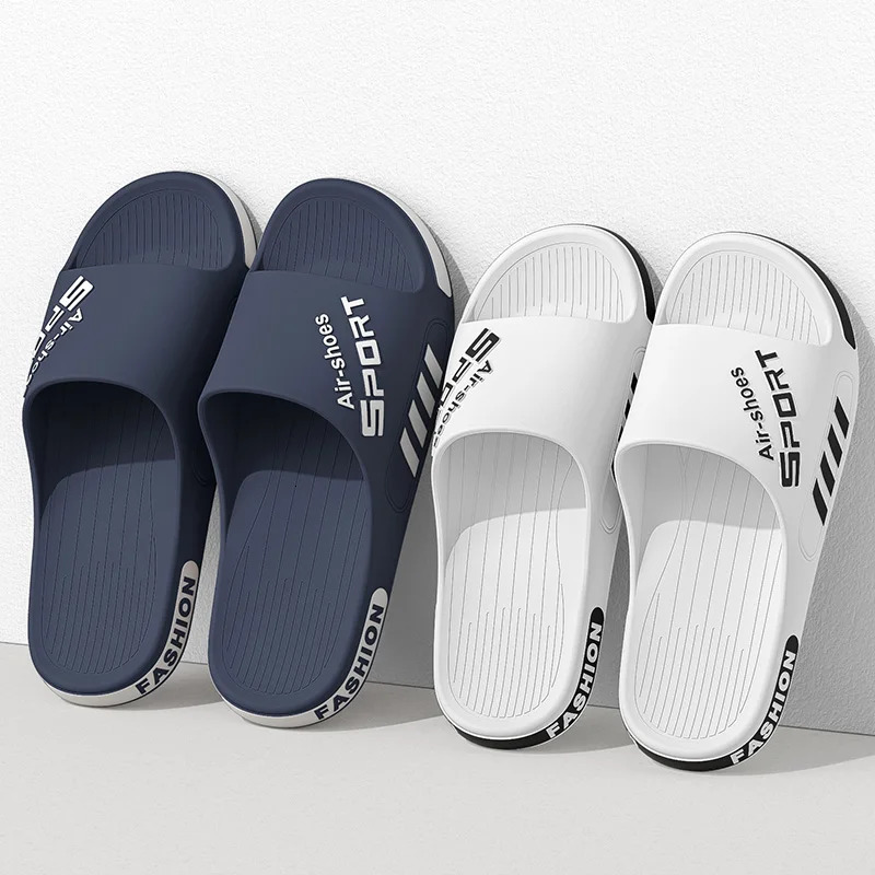 Summer Mens Soft Bottom Slippers plus Size Non-Slip Indoor Outdoor Bathroom Shoes Comfortable Double Purpose Slippers 260729