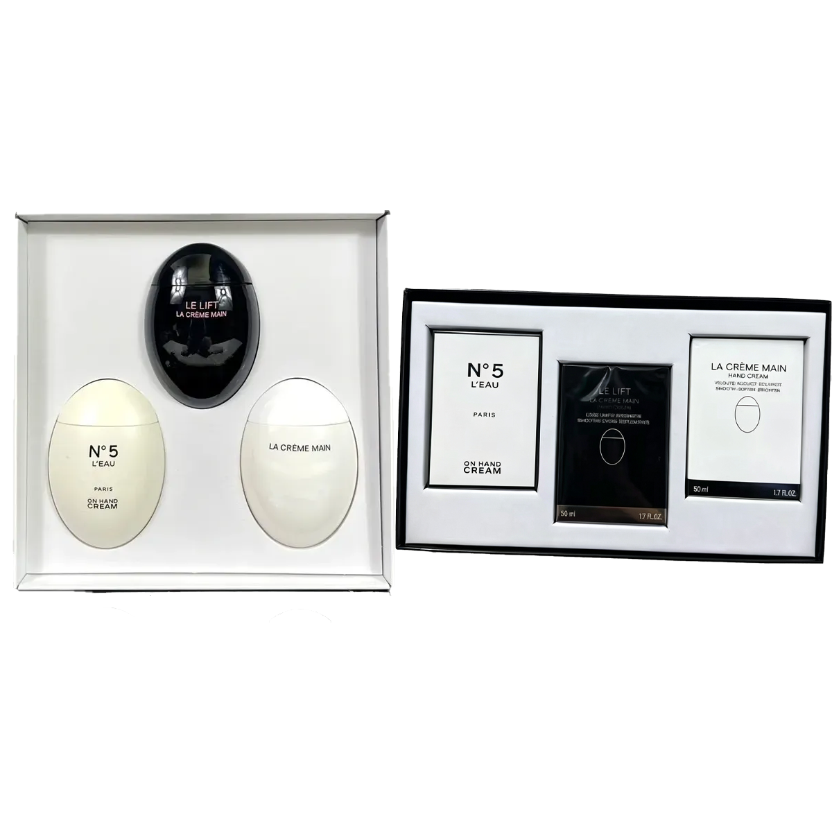 Brand Hand Cream Set 50ml*3 LE LIFT LA CREME MAIN Black White Egg Hands Cream Skin Care 50ml 1.7FL.OZ Bady Care Creme Fast And Free Shipping