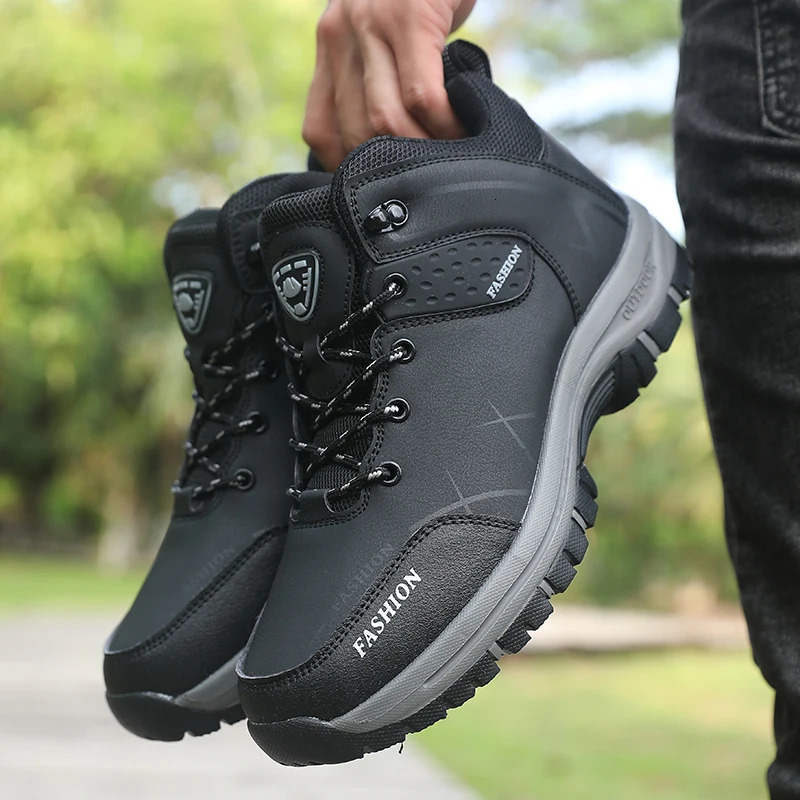 Retro Men Hiking Boots for Spring Autumn Comfort Breath Anti Slip Hiking Shoes Outdoor Camping Waterproof Work Shoes Sizes 39-46 260729BJ