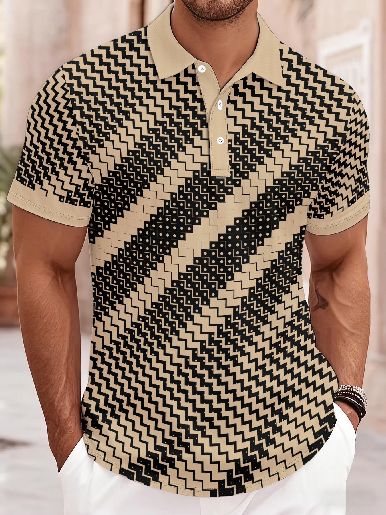 2026 Summer Mens Polo Shirt 3D Printed Pattern Breathable Lightweight Casual Sports Outdoor Clothing 260728