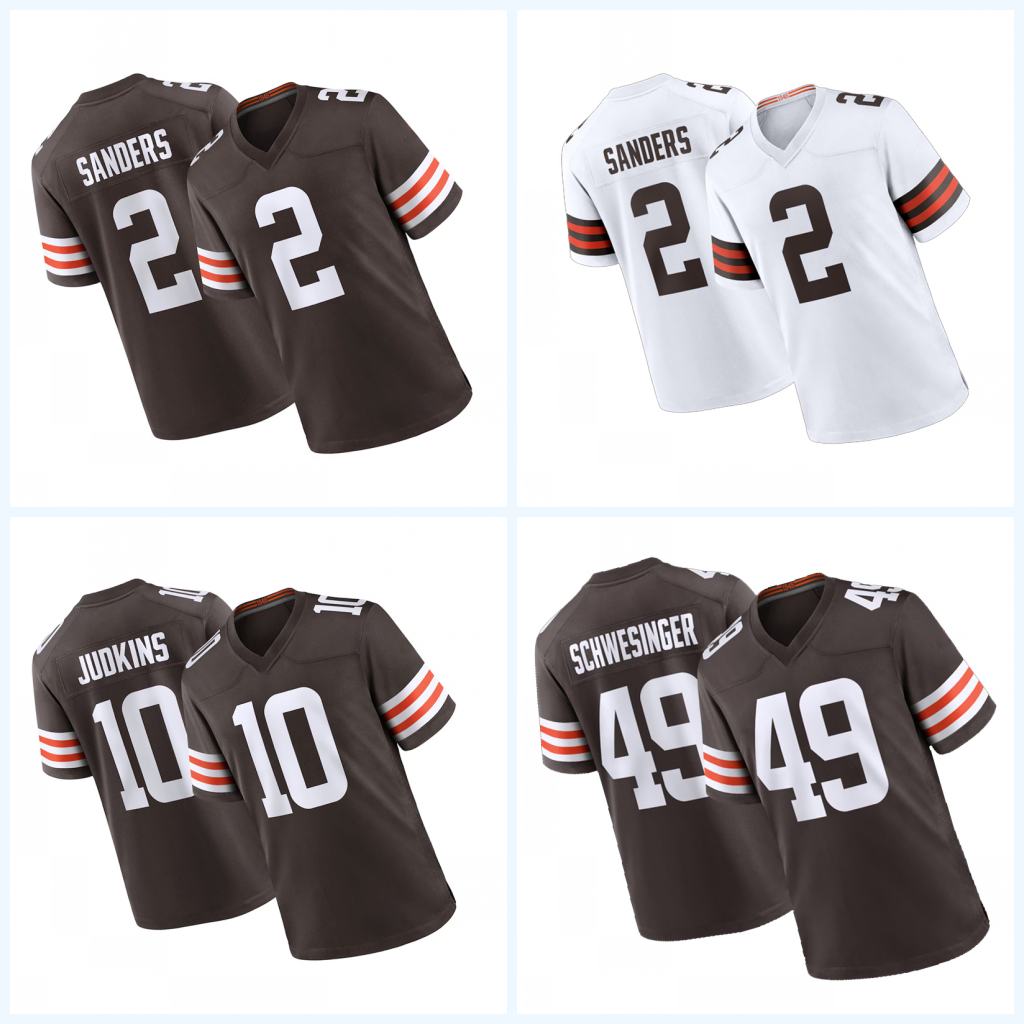 Personalization Custom Shedeur Sanders Deshaun Watson Quinshon Judkins Cleveland Football Jerseys Embroidered Brownss Any Name Number Football Jerse