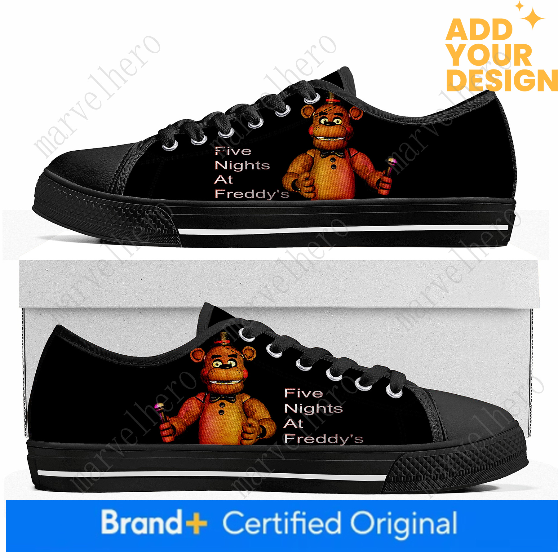 Five Nights at Freddy Low Top Shoes High Quality Anime Games Casual Shoes Mens Womens Teenager Canvas Footwear Casual Unisex Couple Shoes Custom Sho