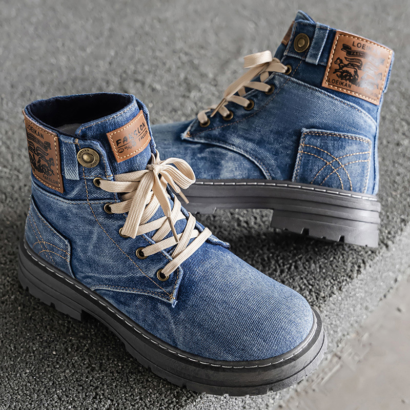 Designer de luxe chaud 2026 décontracté Cowboy concepteur hommes Martin Style britannique vêtements de travail à la mode séjour noir bleu bottes