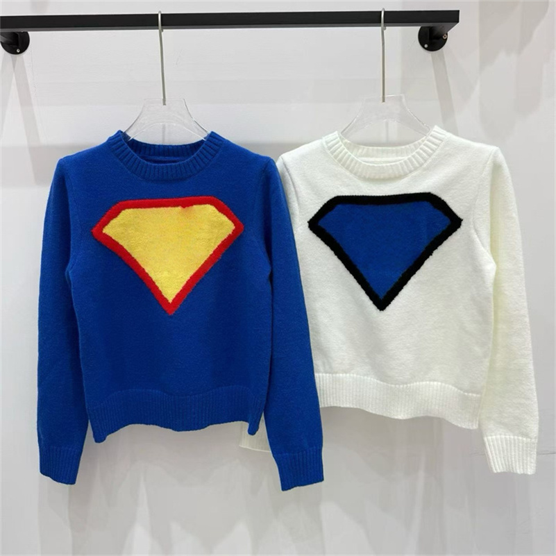 Women Superman Fashion Sweaters Winter Warm Casual Brand Sweater Top High Grade Pullover Sweater