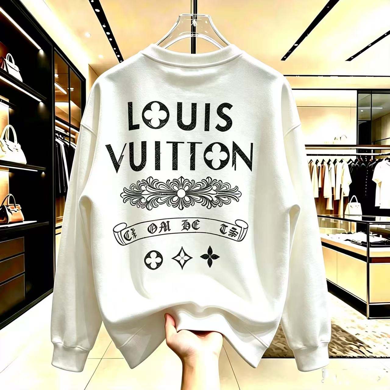 Autumn and winter new presbyopic letter Jacquard lazy relaxed round neck sweater for men and women with the same sweater M-5XL889