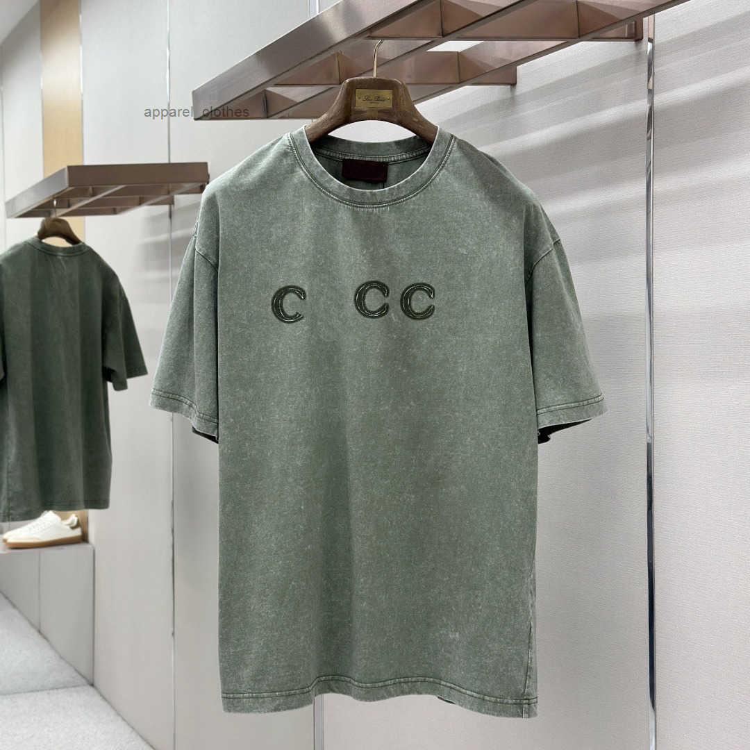 Designer Brand High Quality Mens T-shirt Polo Shirt Mens Army Green Retro Vintage Embroidered Letter Short Sleeve Pure Cotton Casual T-shirt