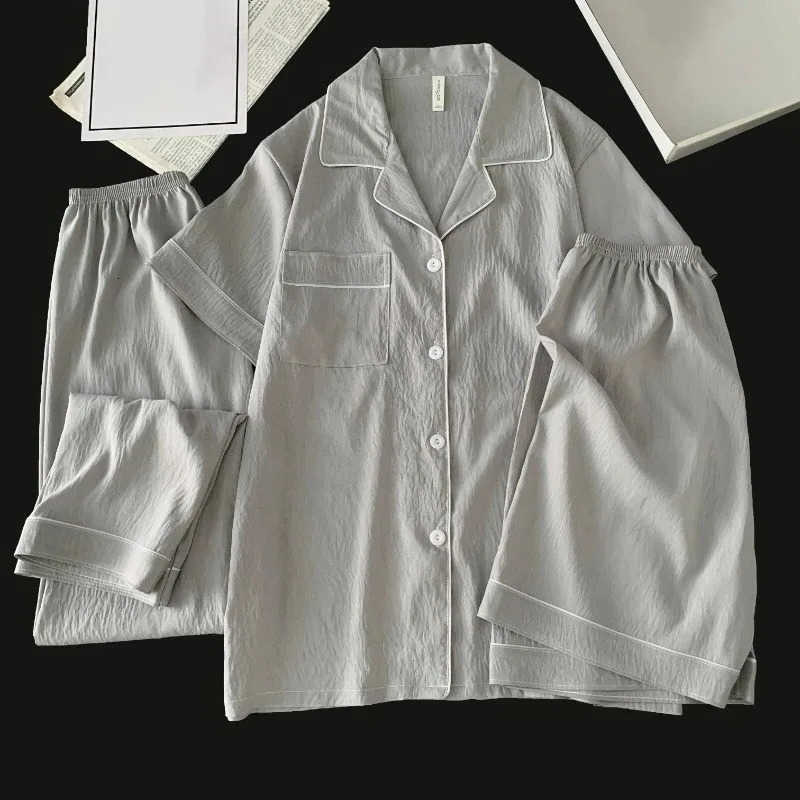 Plus 3PCS Size Mens Pajama Set Solid Color Short Slve Lapel And Elastic Pajamas Summer Loungewear Slpwear 260525 S260924CN3V
