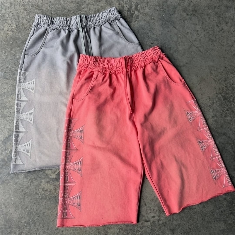 Y2K Selected Casual Shorts Trendy American High Street GOD YOU Alphabet Printed Shorts Gothic Men Women Loose Streetwear Joggers a260727BJ