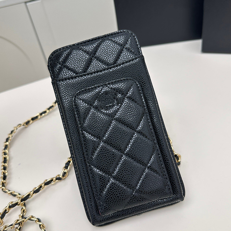 10A Designer Bag for Women Luxury Mini Quilted Caviar Leather Phone Crossbody Bag for Women Mini Vertical Cell Phone Purse with Card Slot Leather Wo