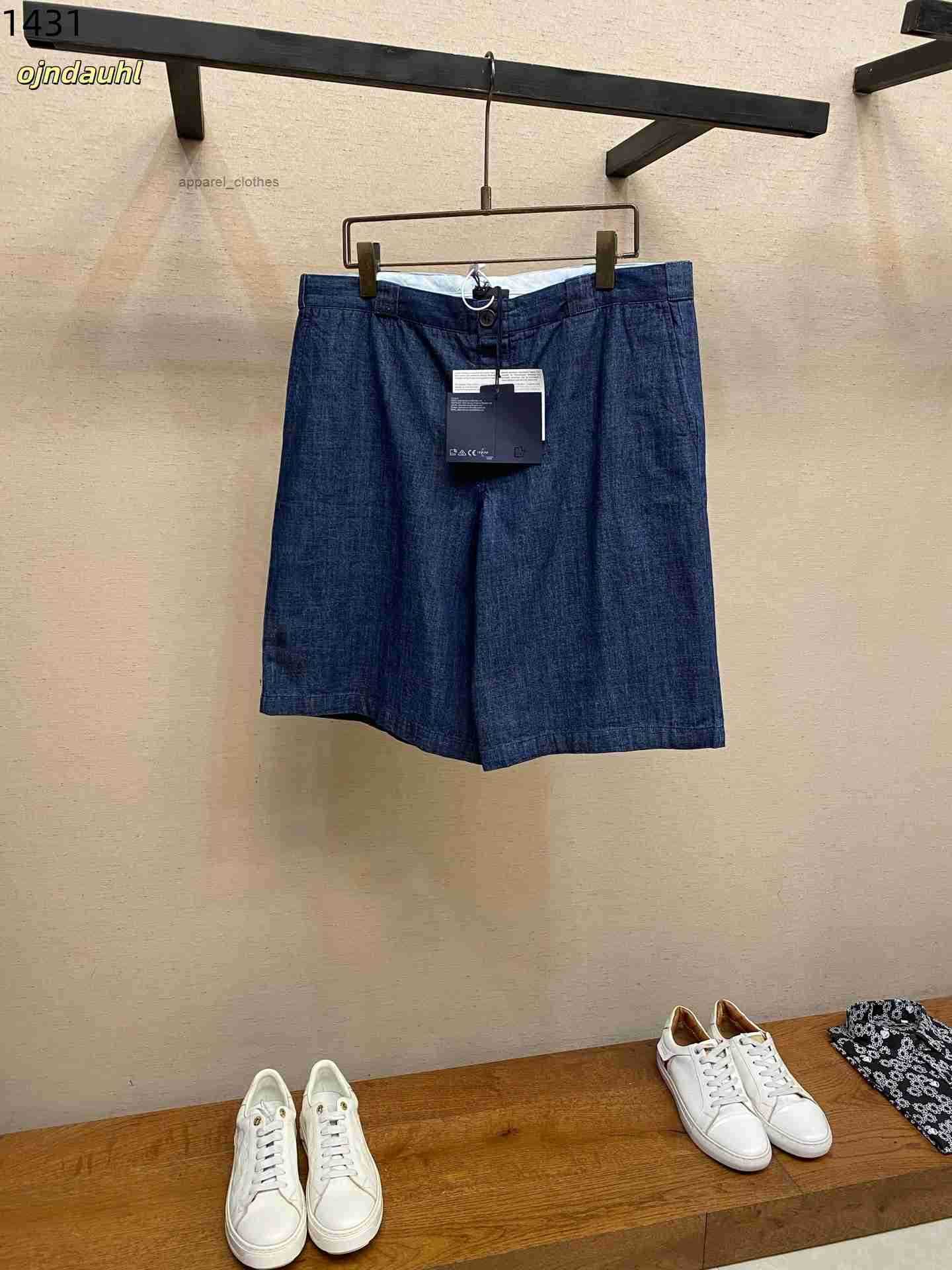 designer Mens Shorts shirt for men denim shirt blue short sleeved button up shirt high quality fashionable casual loose mens shirt Qian Bulei denim