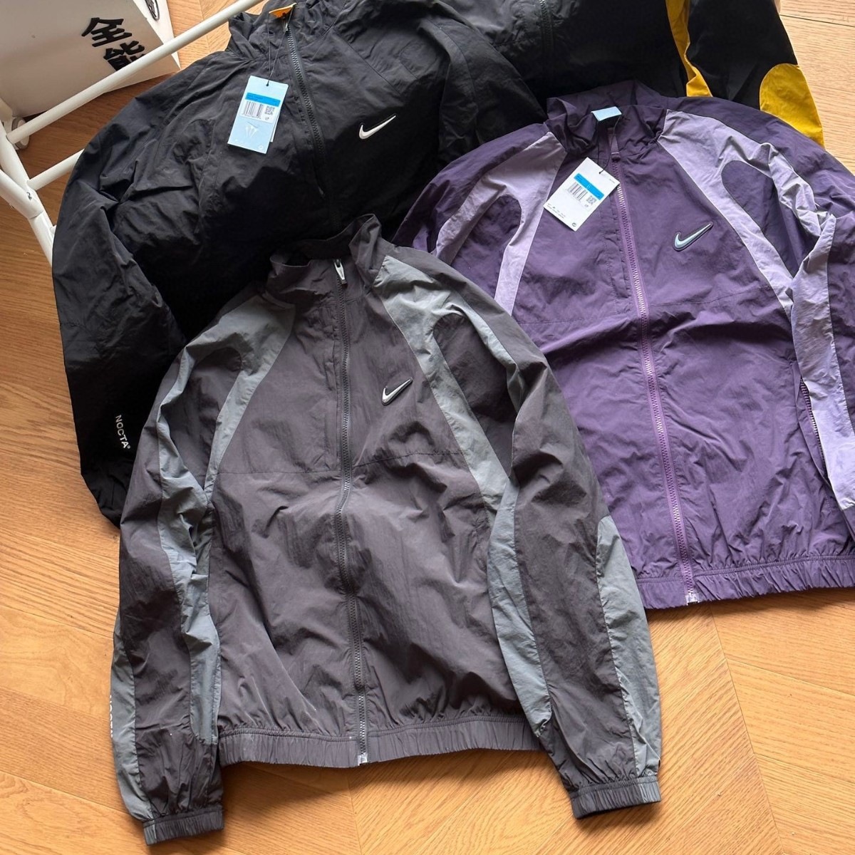 nocta Men Women Color nikiWindbreaker Jacket Vintage Stand Collar Zip Up Lightweight Nylon Outerwear Streetwear Embroidery Logo Casual Sports Coat