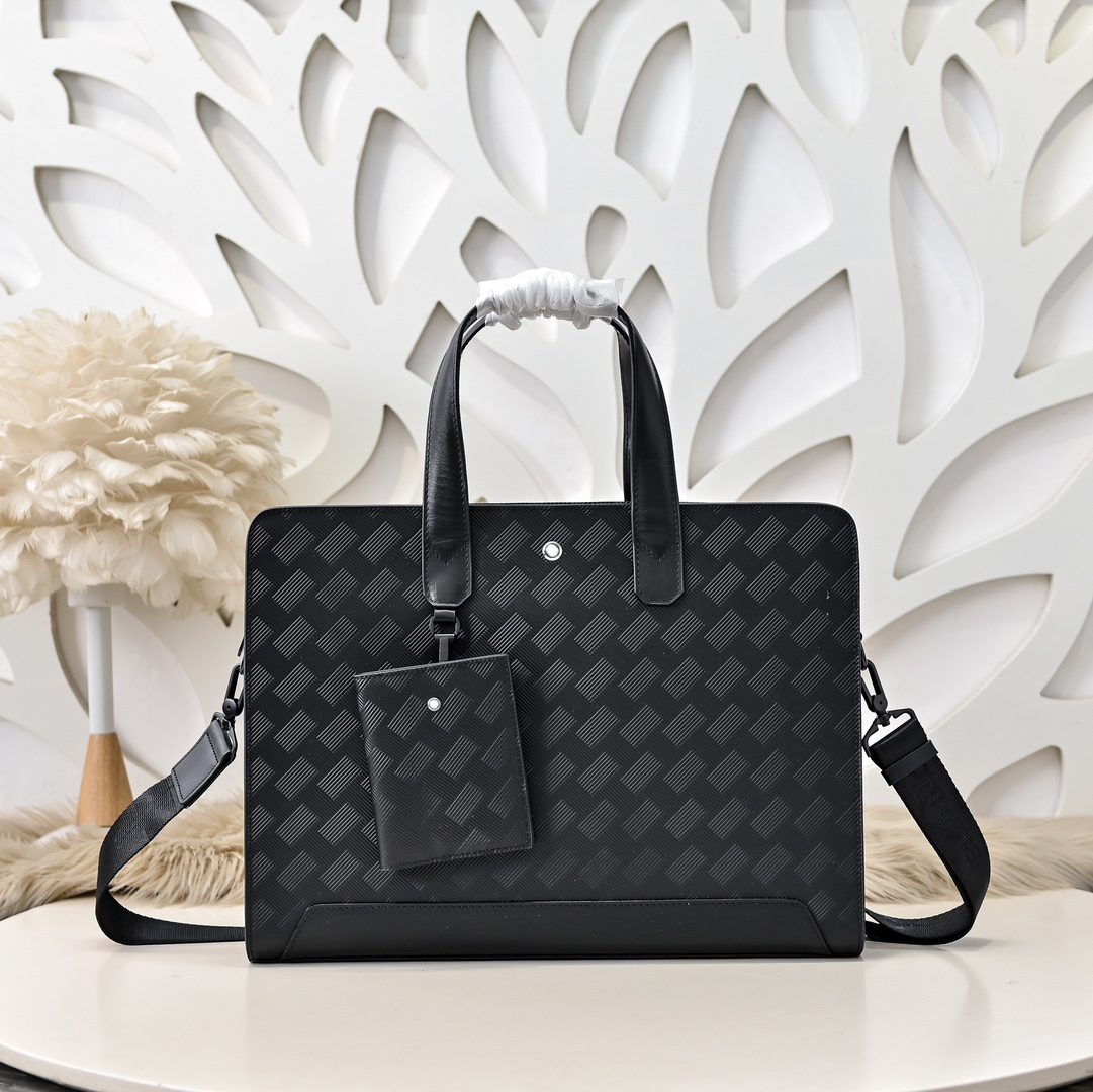 Designer Briefcases Bags Men Double Layered Casual Computer Handbag Woven Over One Shoulder Bag Travel Multifunctional Computer Briefcase Large C