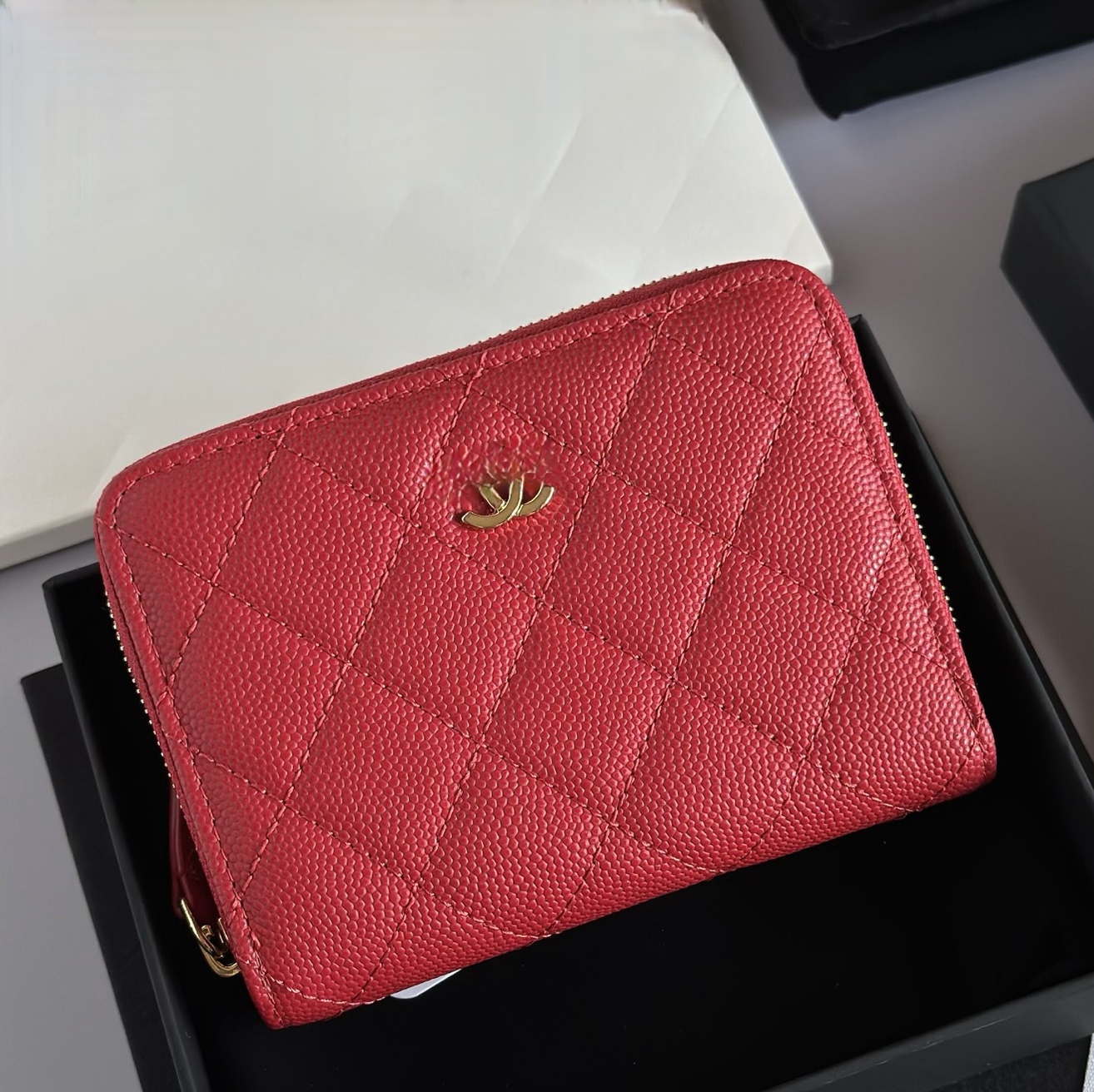 Classic Zip Around Designer CC Bag Women Quilted Wallet Card Holder Gold Silver Hardware Diamond Pattern Fashion Purse Multiple Colors,High Quality